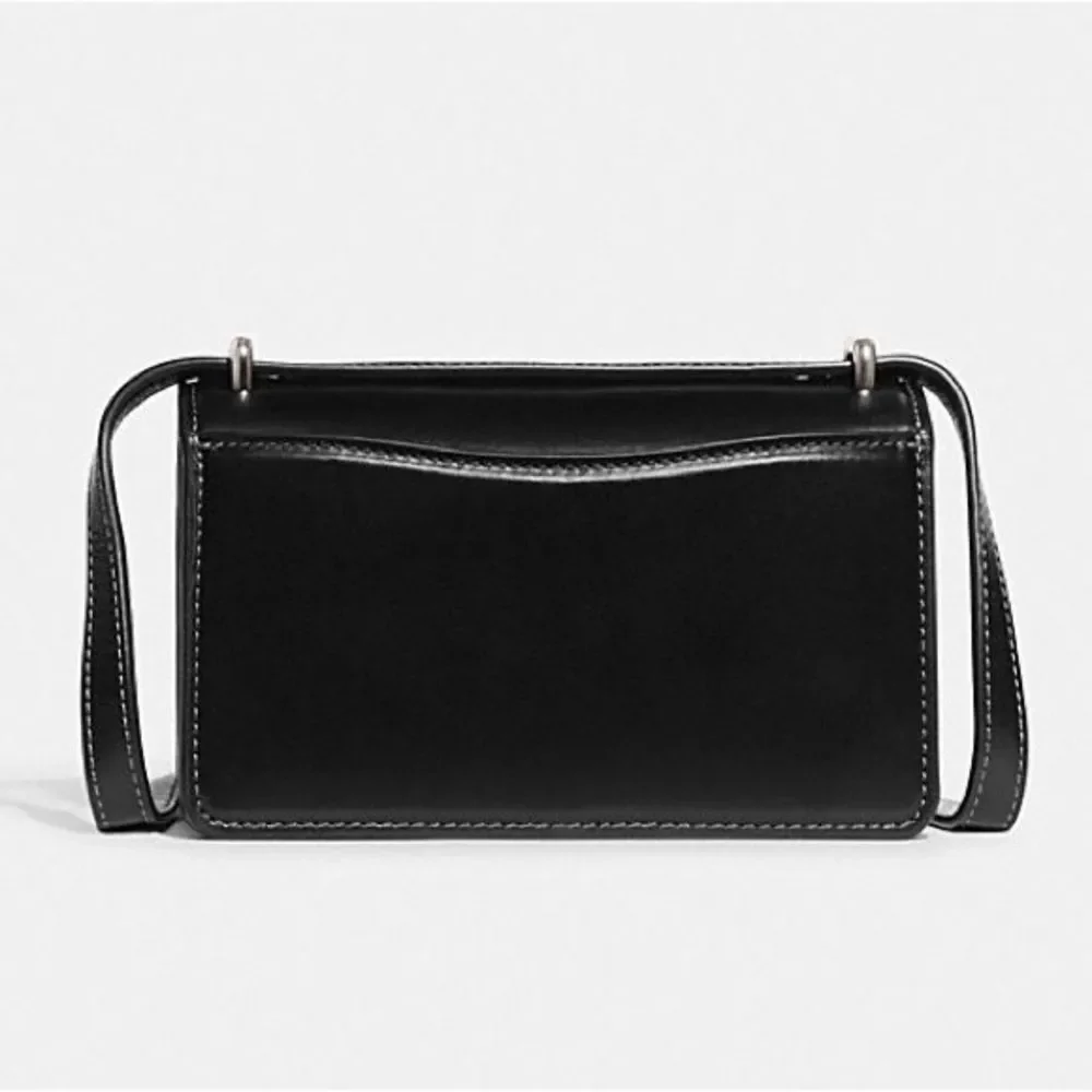 NWT Coach Bandit Crossbody Bag Luxe Refined Calf Leather Black Silver CD724 - Picture 3 of 16